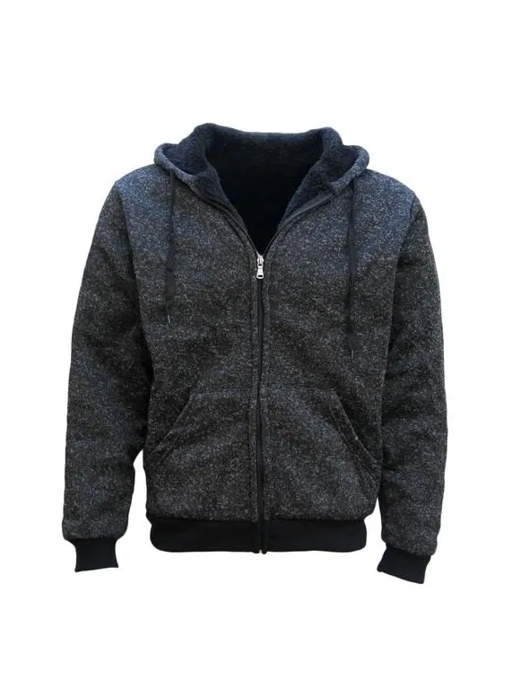 Men's Thick Zip Up Hooded Hoodie w Winter Sherpa Fur Jumper Coat Jacket Sweater