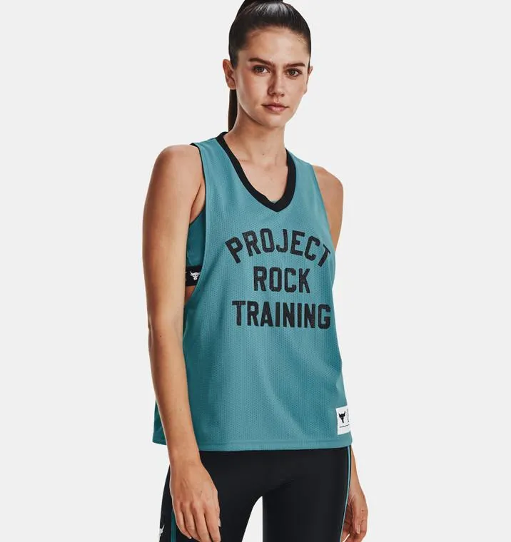 Under Armour® Womens Project Rock Penny Mesh Tank glacier Blue/Black/White