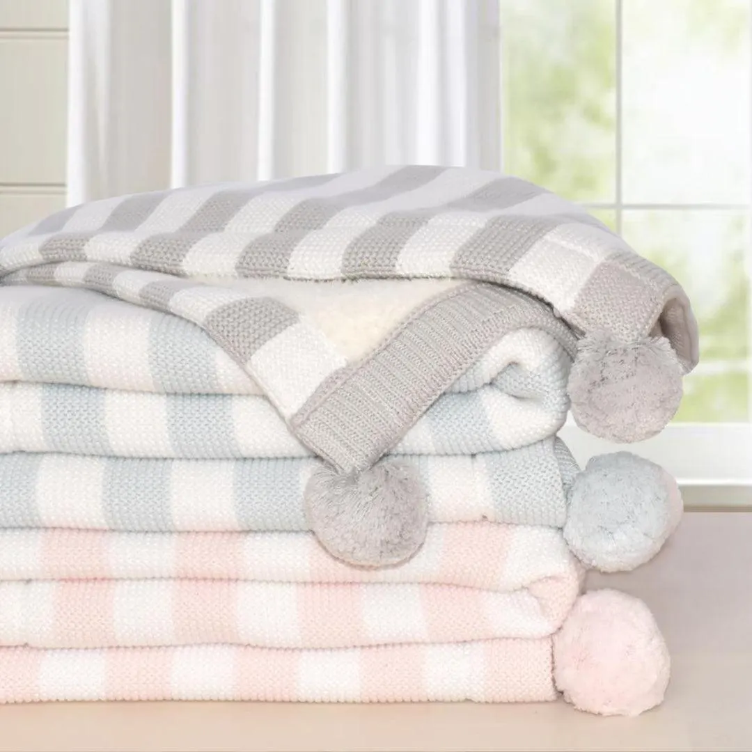 Living Textiles Pom Pom Sherpa Blanket