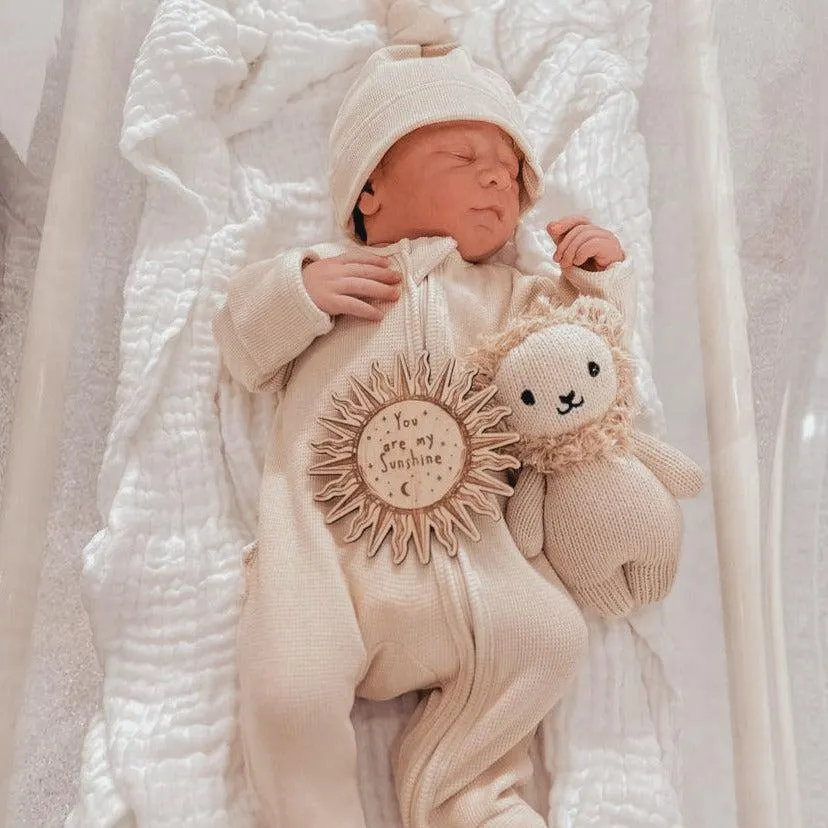 My First Outfit - Footed Overalls & Beanie Set - Caramilk