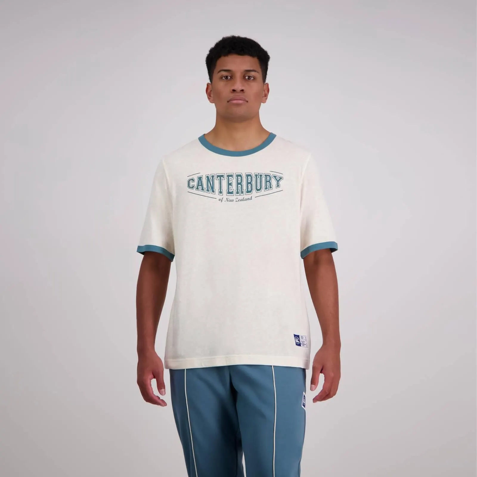 Mens Captain Ringer T-Shirt Antique White- 59