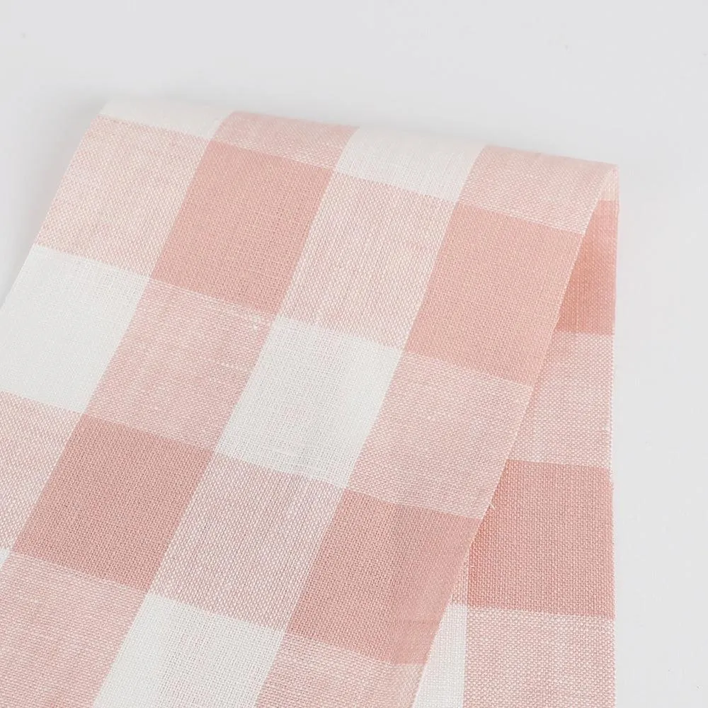 Bold Gingham Linen - Vintage Blush