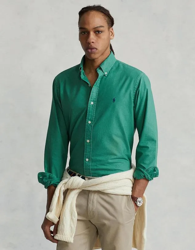 Custom Fit Garment-Dyed Oxford Shirt