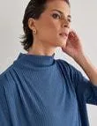 Jigsaw Siena Turtleneck Dressy Top, Blue Steel