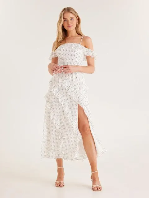 Make An Entrance Frill Midi Dress