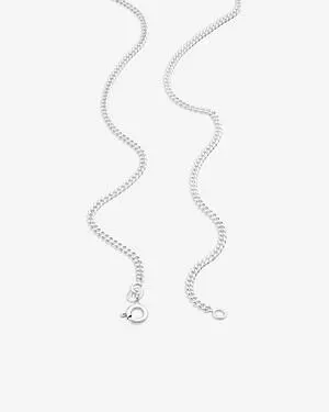 60cm (24") 1.5mm - 2mm Width Curb Chain in 925 Sterling Silver
