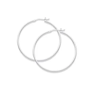 Sterling Silver 40mm Hoop Earrings