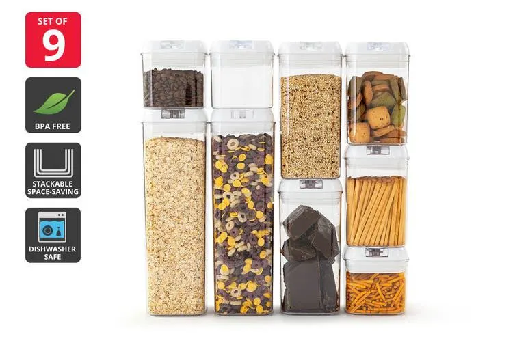 Ovela Flip Top Pantry Storage Container Set (9 Piece)