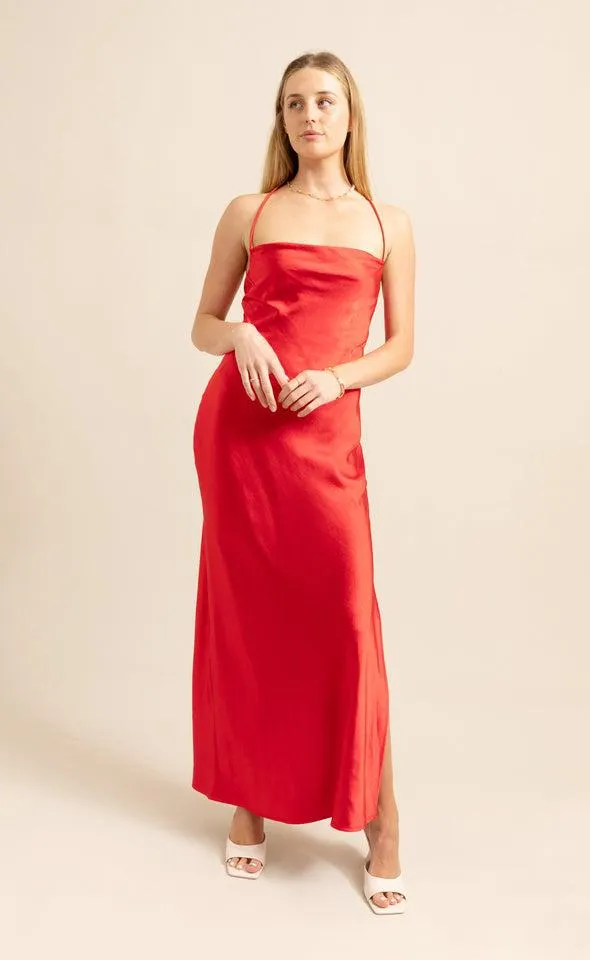 Satin Low Cross Back Gown