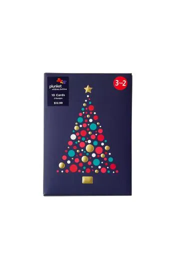 Plunket Christmas Boxed Cards Pack of 10 Contemporary Navy