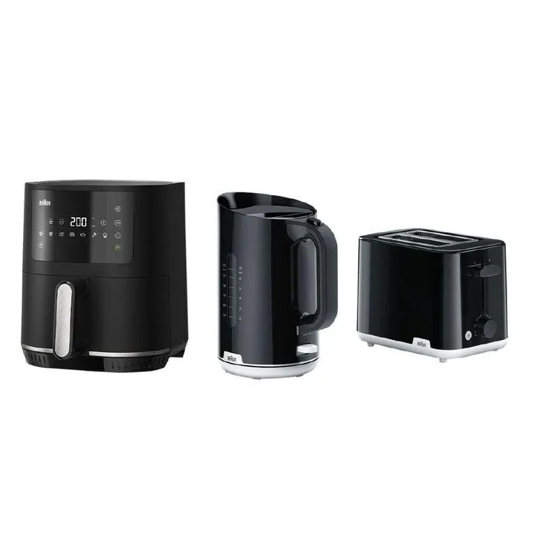 Braun Kitchen Kickstarter Value Pack with 1.7L Kettle, 2 Slice Toaster & Air Fryer