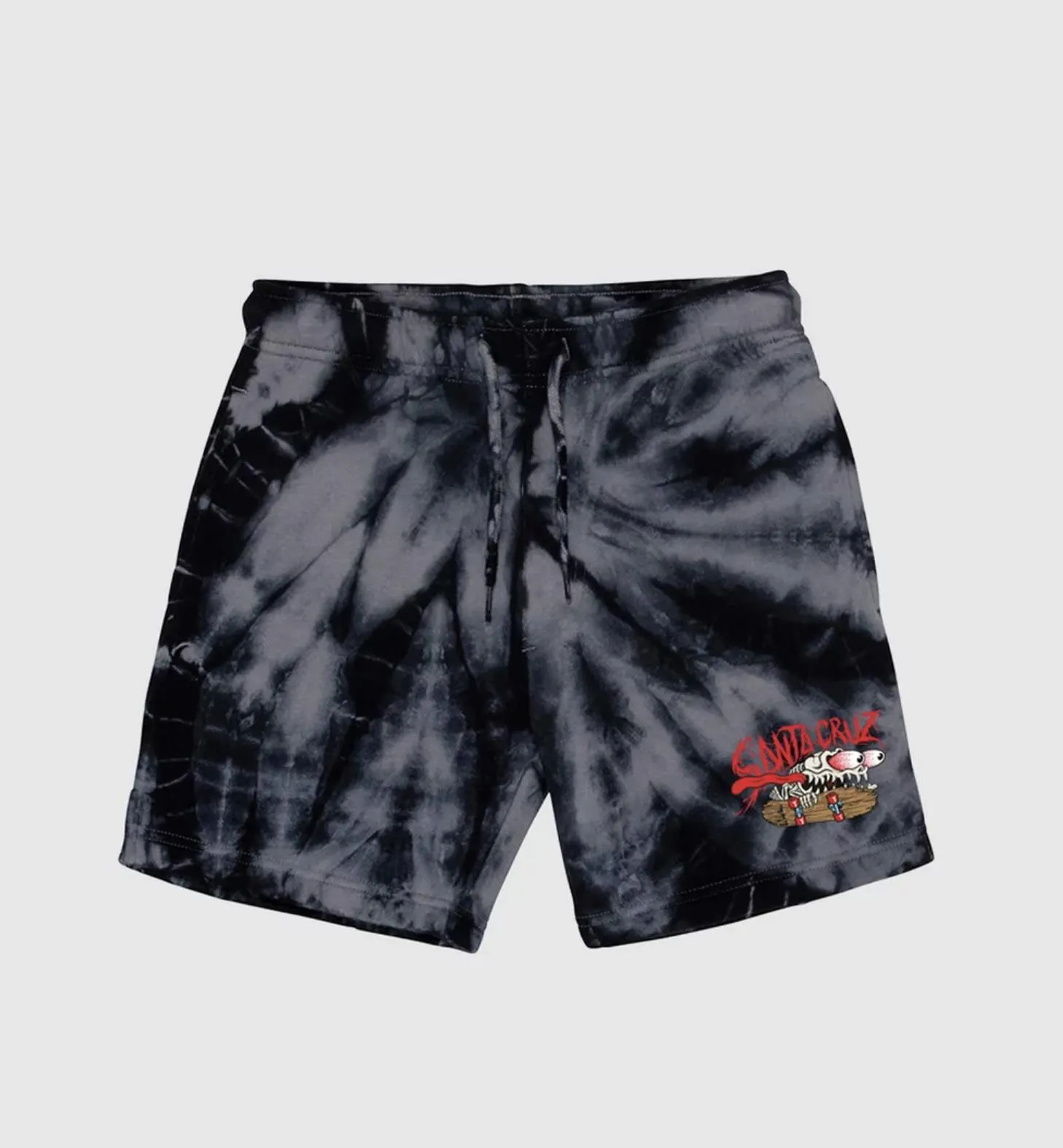 SANTA CRUZ Bone Slasher Track Shorts - Black Tie Dye
