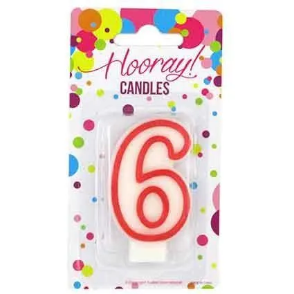 CANDLE RED/WHT # 6