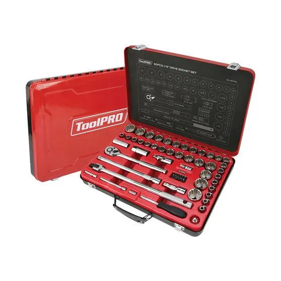 ToolPRO Socket Set 1/2" Drive Metric/SAE 60 Piece