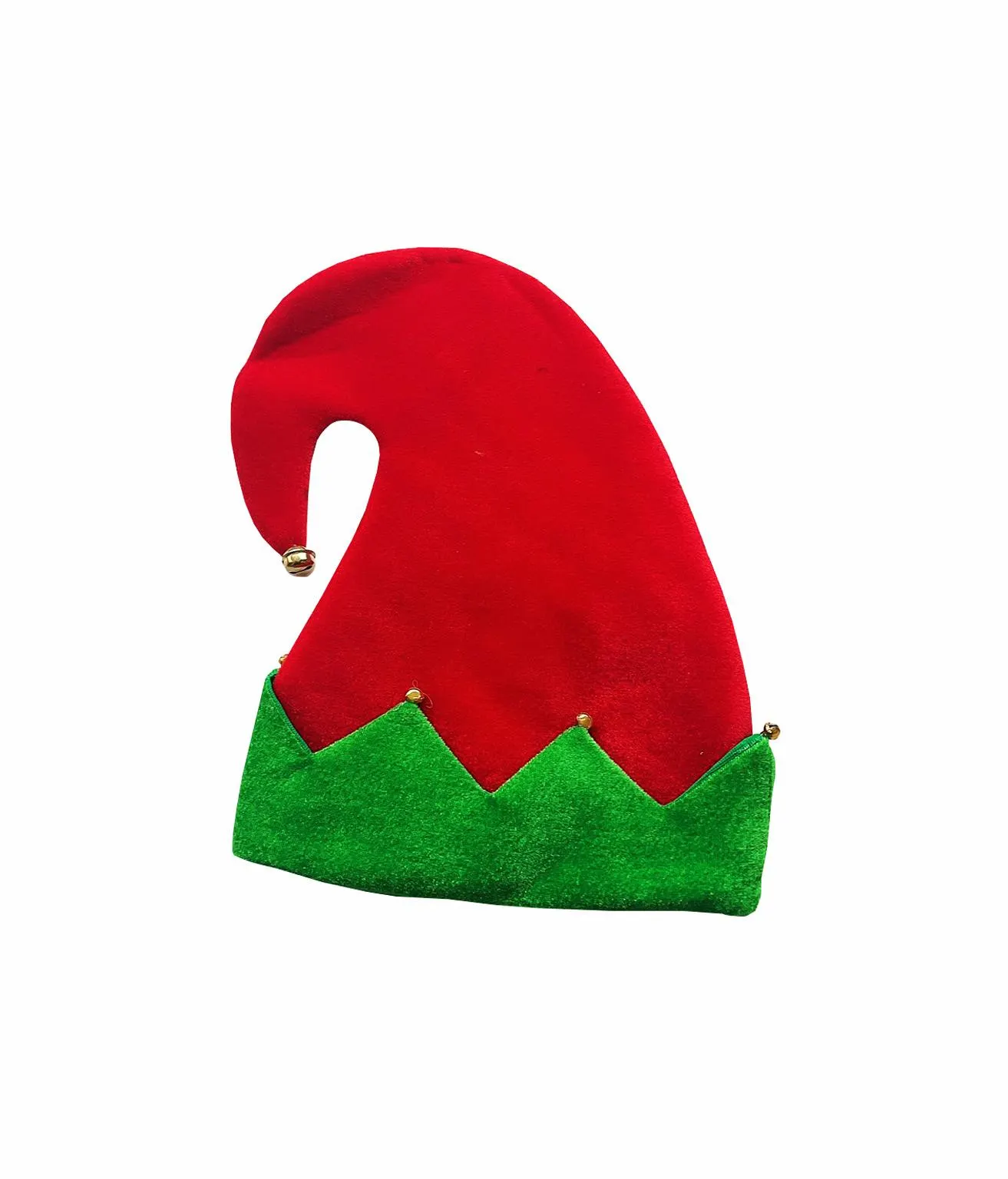Red Elf Christmas Hat With Green Brim
