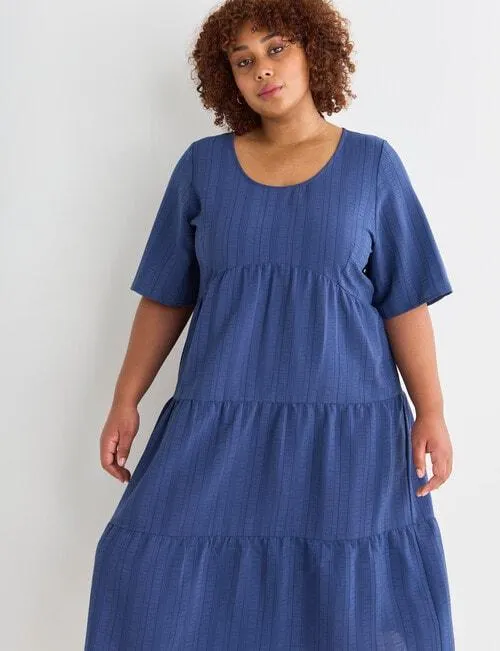 Studio Curve Oversized Textured Dress, Navy