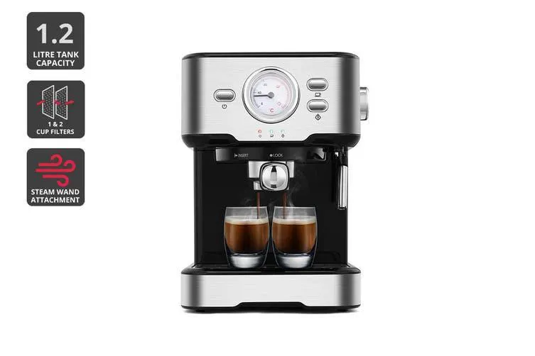 Kogan Espresso Manual Coffee Machine (Stainless Steel)