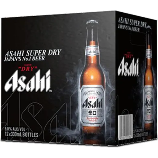 Asahi Beer Super Dry Bottles 12 Pack