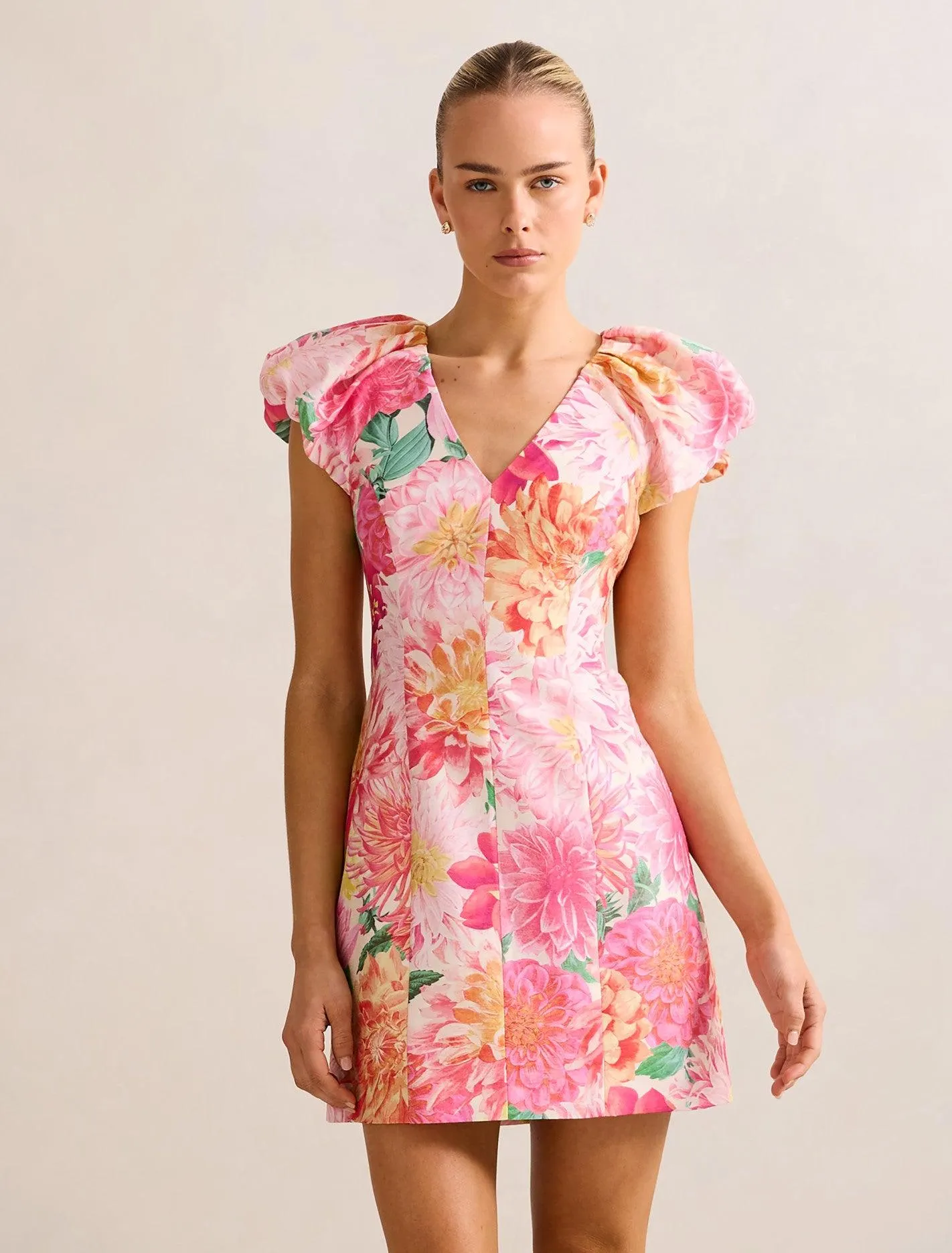 Elyssa Puff-Sleeve Mini Dress