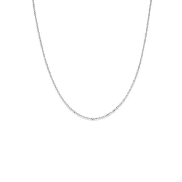 9ct White Gold, 45cm Solid Singapore Chain