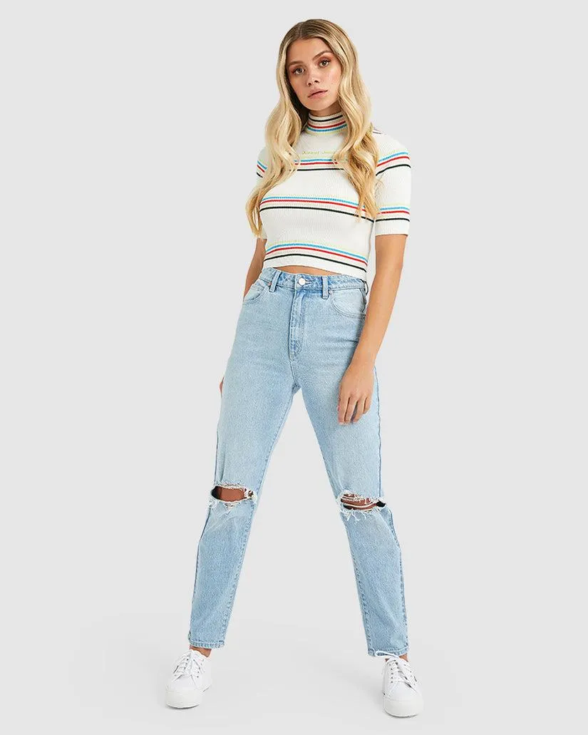 WOMENS A 94 HIGH SLIM GINA RIP DENIM JEANS