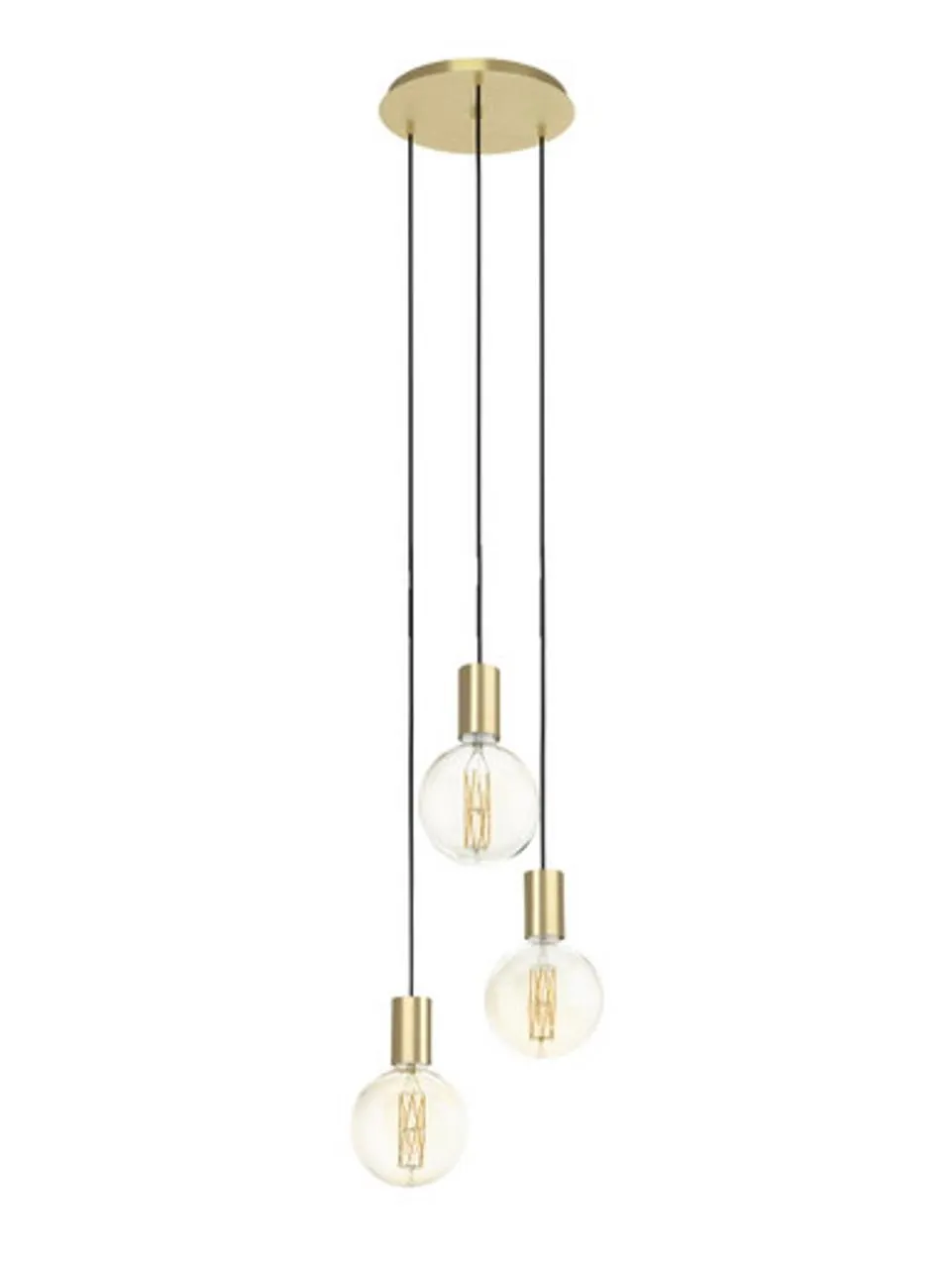 Pozueta 3 Light Pendant Brass