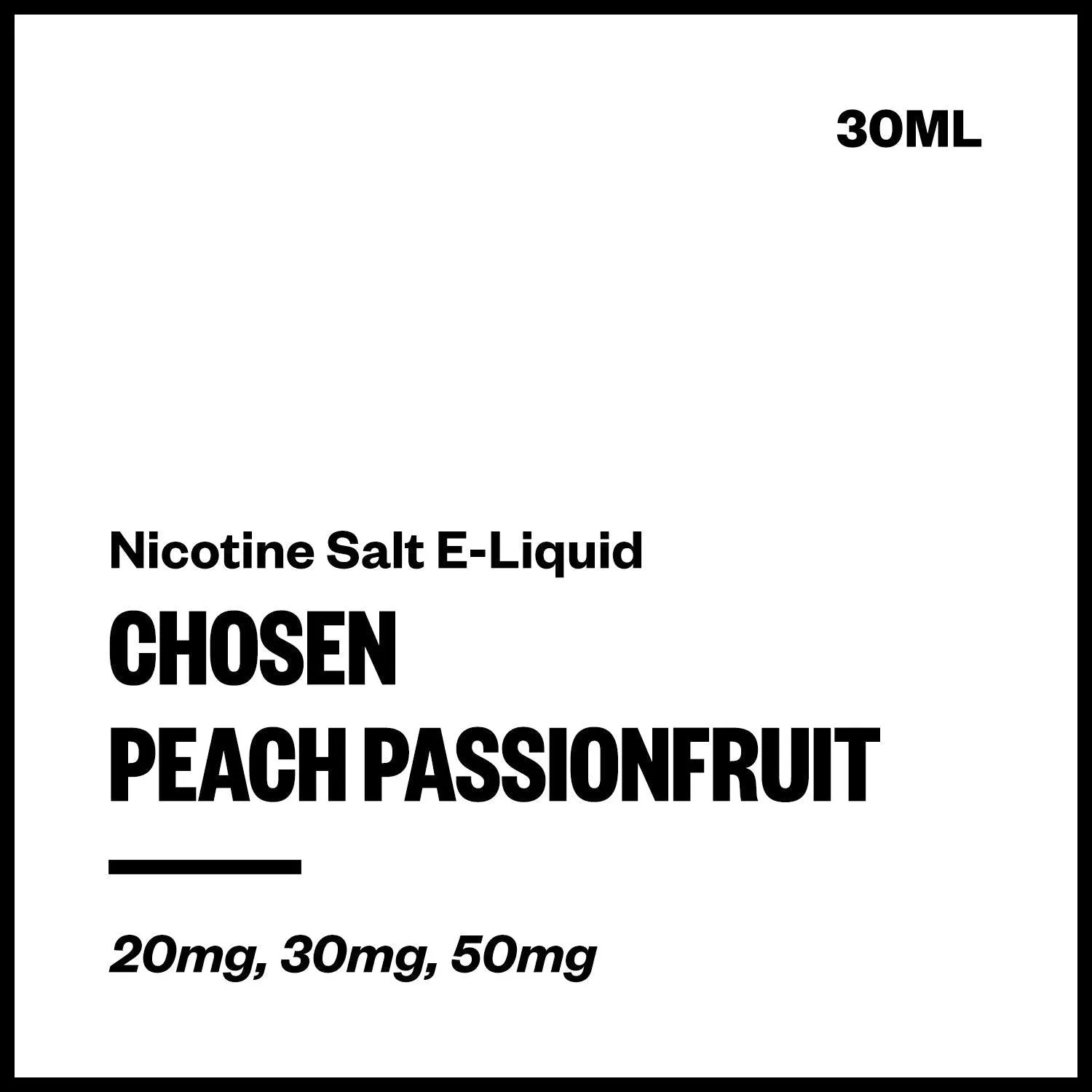 Chosen - Peach Passionfruit (Nic Salt E-Liquid 30ml)