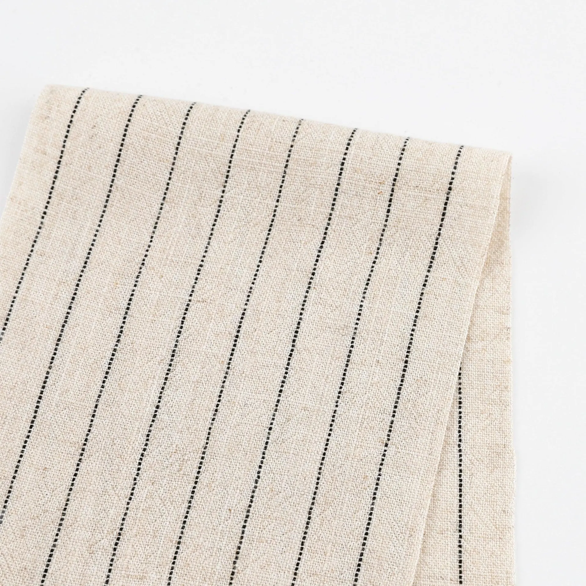 Pinstripe Rayon / Linen Crepe - Natural