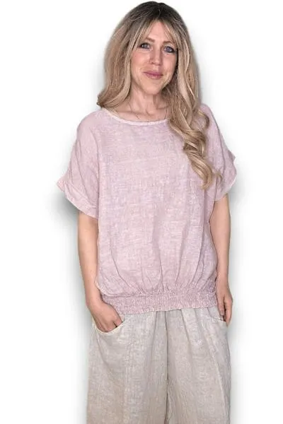 Split Back River Tee Baby Pink