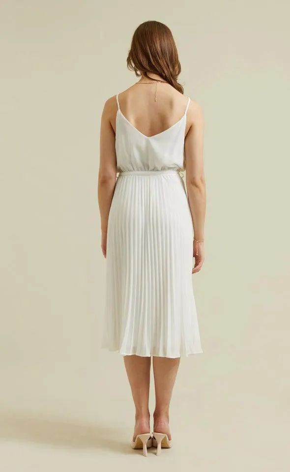Chiffon Strappy Pleated Dress