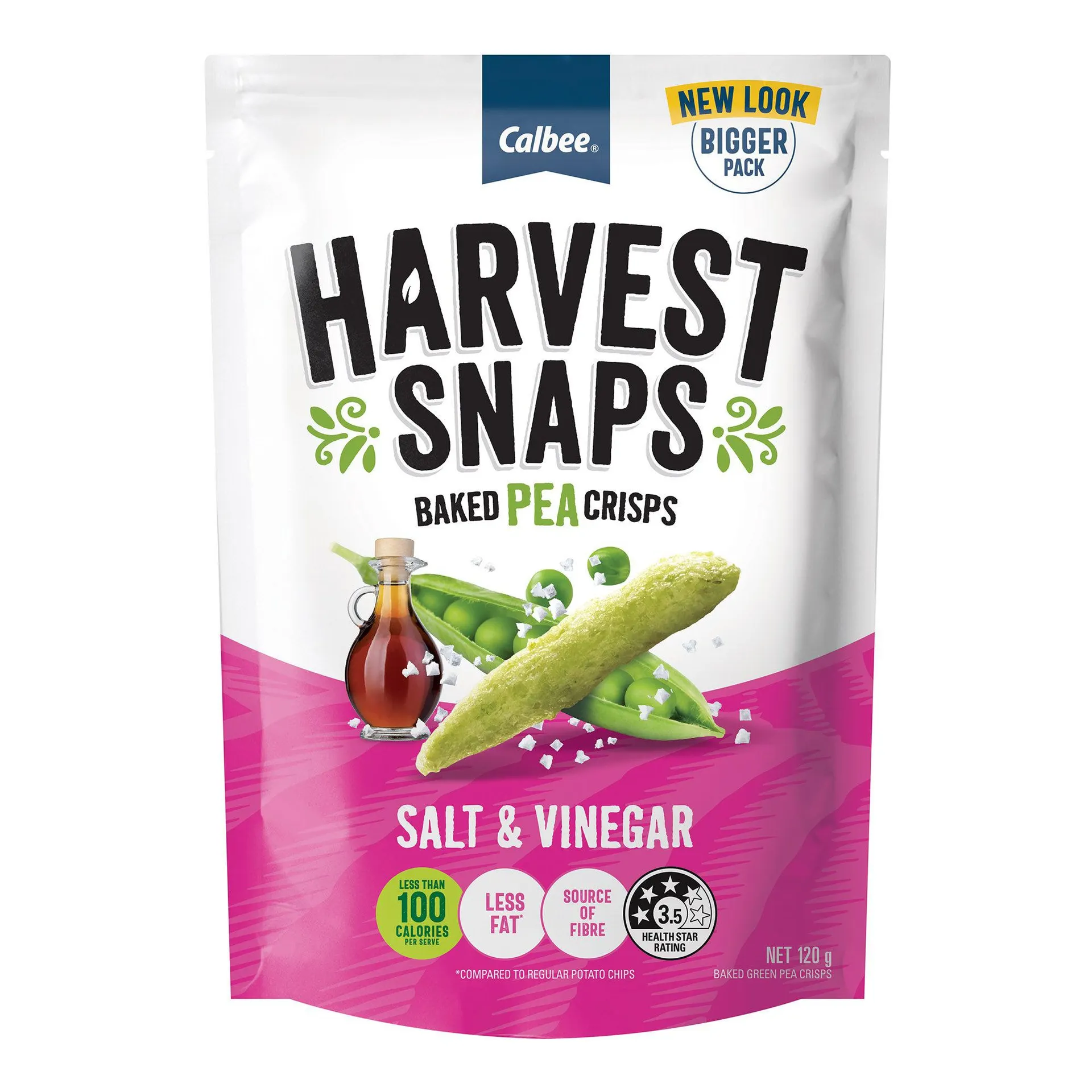 Harvest Snaps Salt & Vinegar Pea Crisps 120g