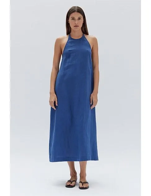 Verena Linen Midi Dress Royal