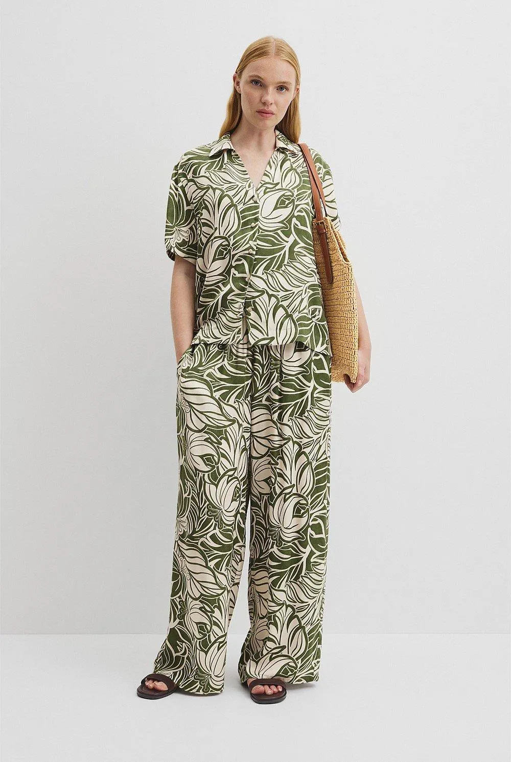 Print Short Sleeve Cupro Shirt