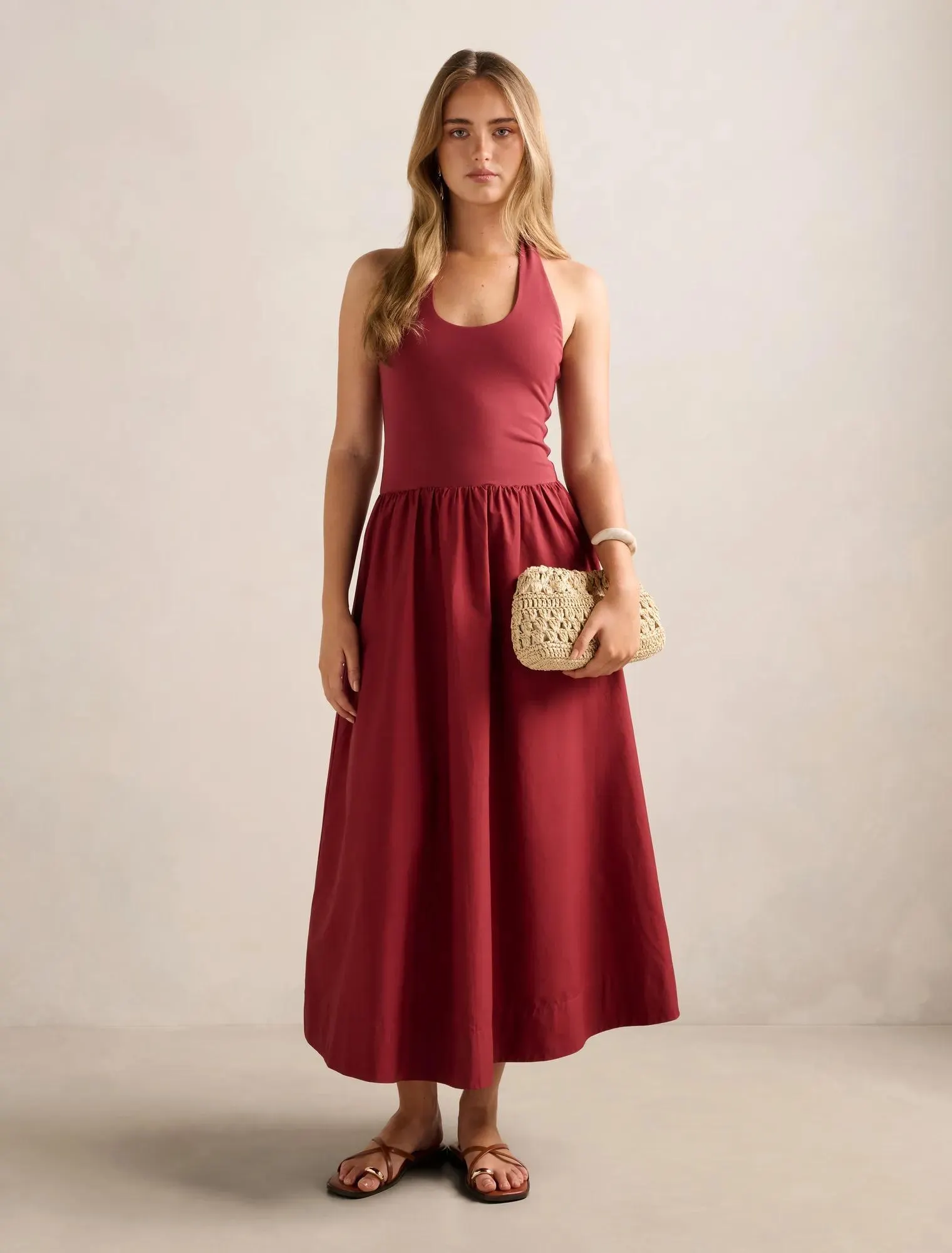 Margot 2-in-1 Halter Midi Dress