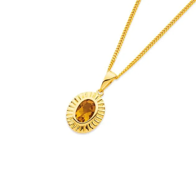 9ct, Citrine Pendant
