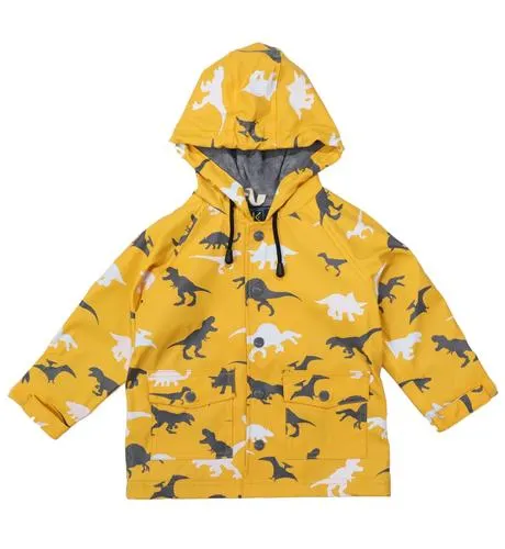Korango Dino Colour Change Raincoat - Mustard