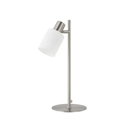 Lisbon Brushed Chrome/Opal Glass Desk Lamp