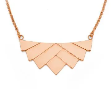 Stainless Steel 50cm Rose Fan Necklet
