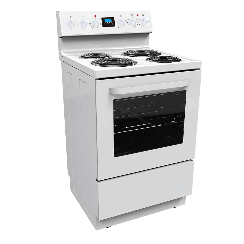 Parmco 60cm White Radient Coil Freestanding Cooker