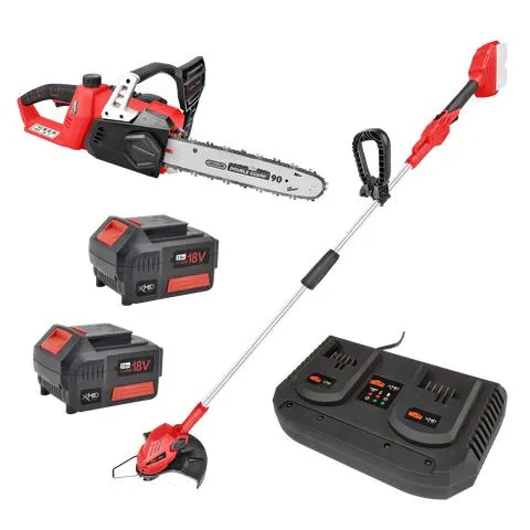 XHD Lithium Cordless Chainsaw and Line Trimmer 18V 3Ah Kit