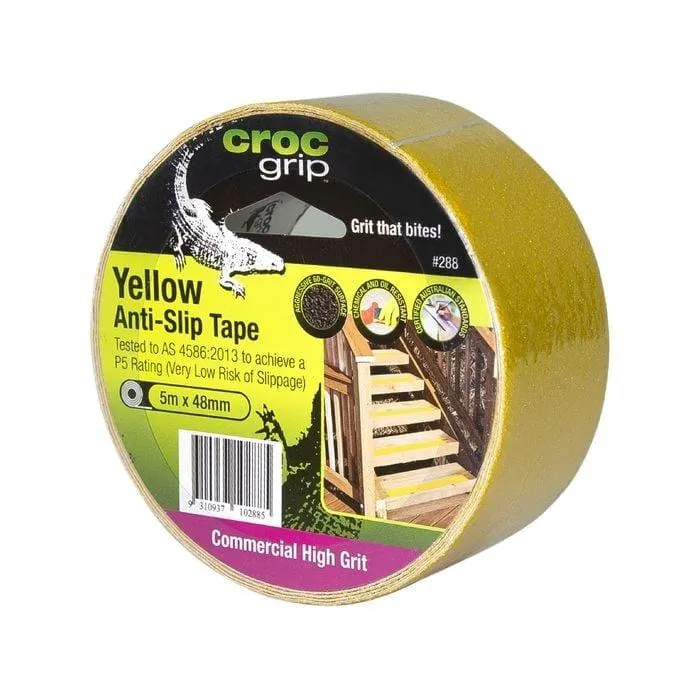 Croc Grip 5m x 48mm Yellow Anti Slip Tape