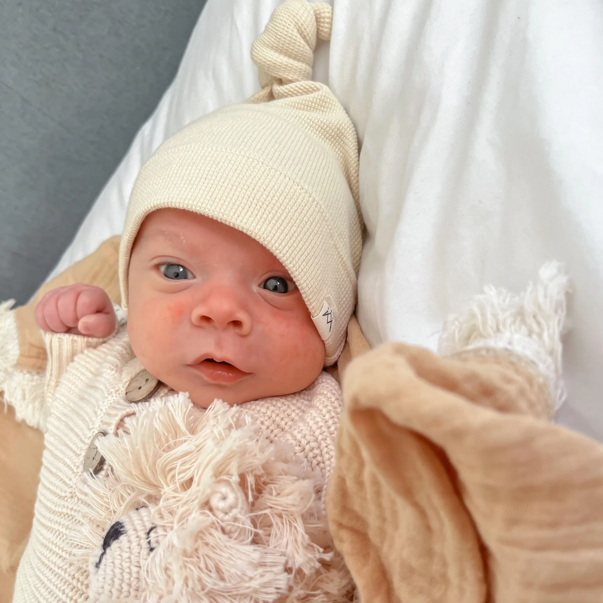 My First Knotted Beanie - Caramilk