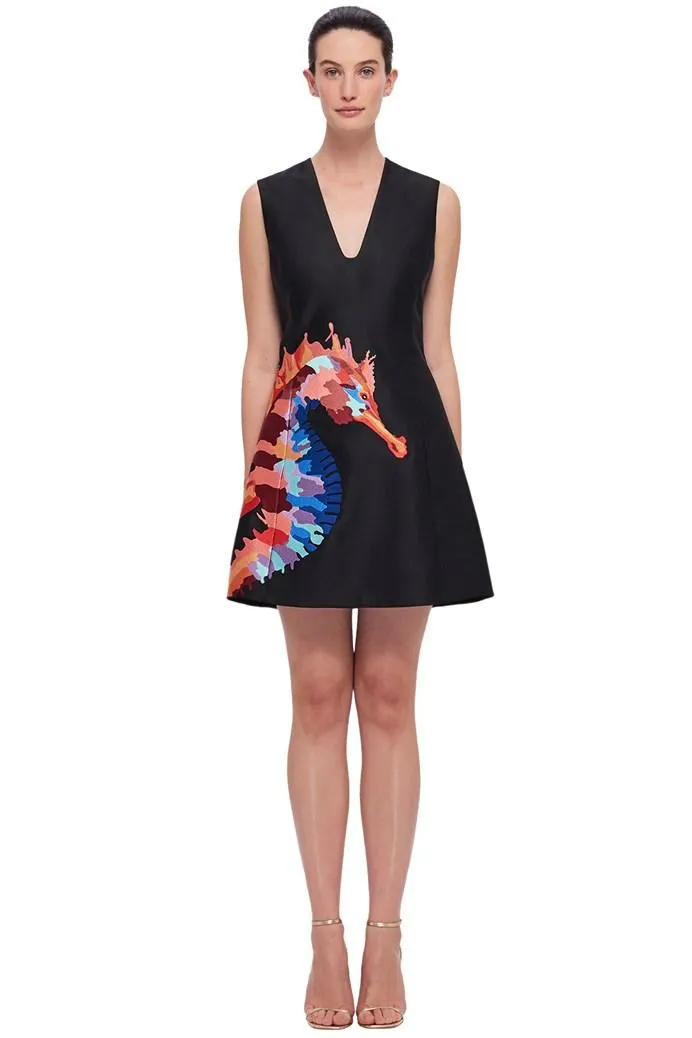 Briana V-Neck Embroidery Mini Dress