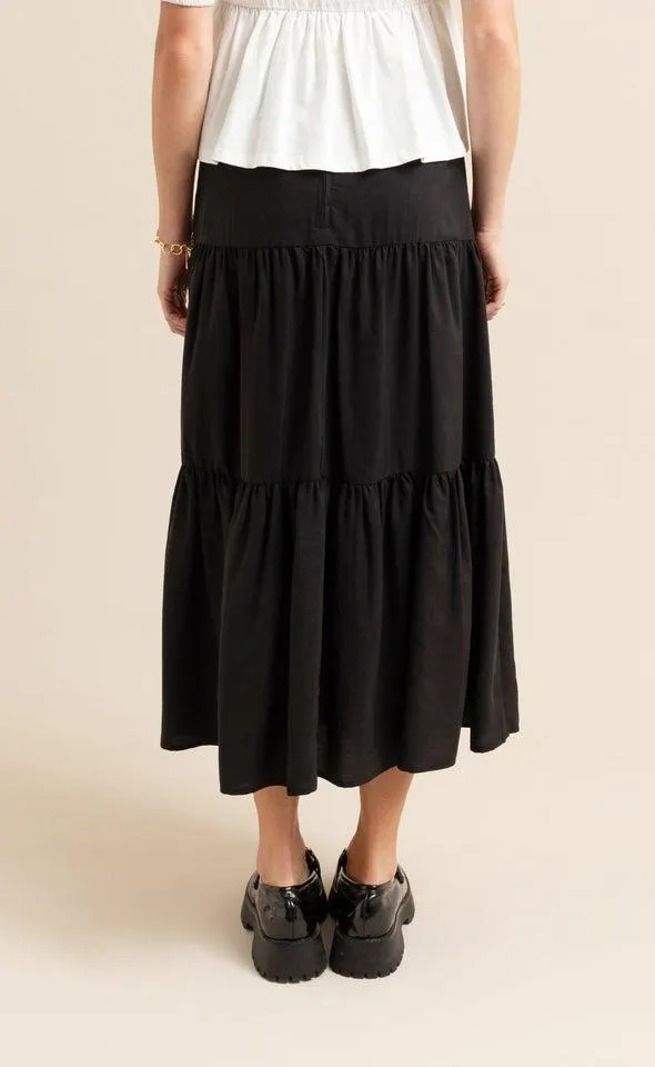 Tiered Midi Skirt