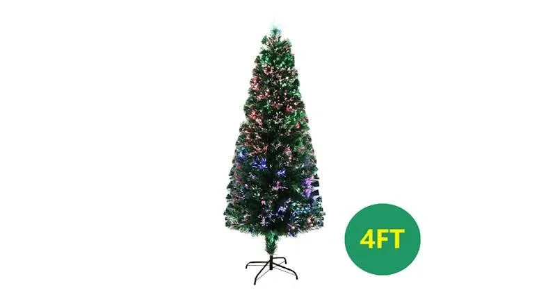 TSB Living Faux Christmas Tree with Star, Fiber Optic Lighting 120cm