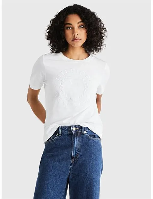 Tonal Crest Cre-Neck Tee