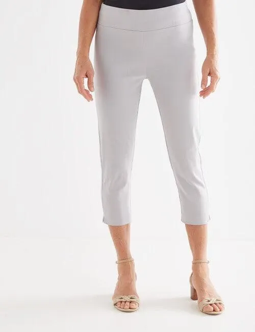 Ella J Bengaline Classic Crop Pant, Stone