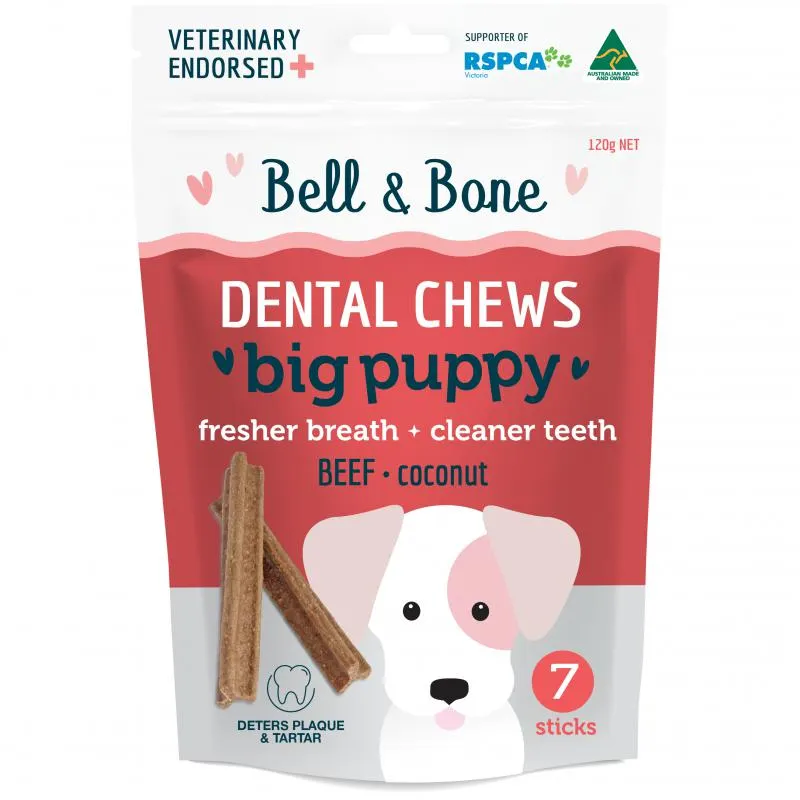 Bell & Bone Beef Puppy Dental Chew Dog Treats