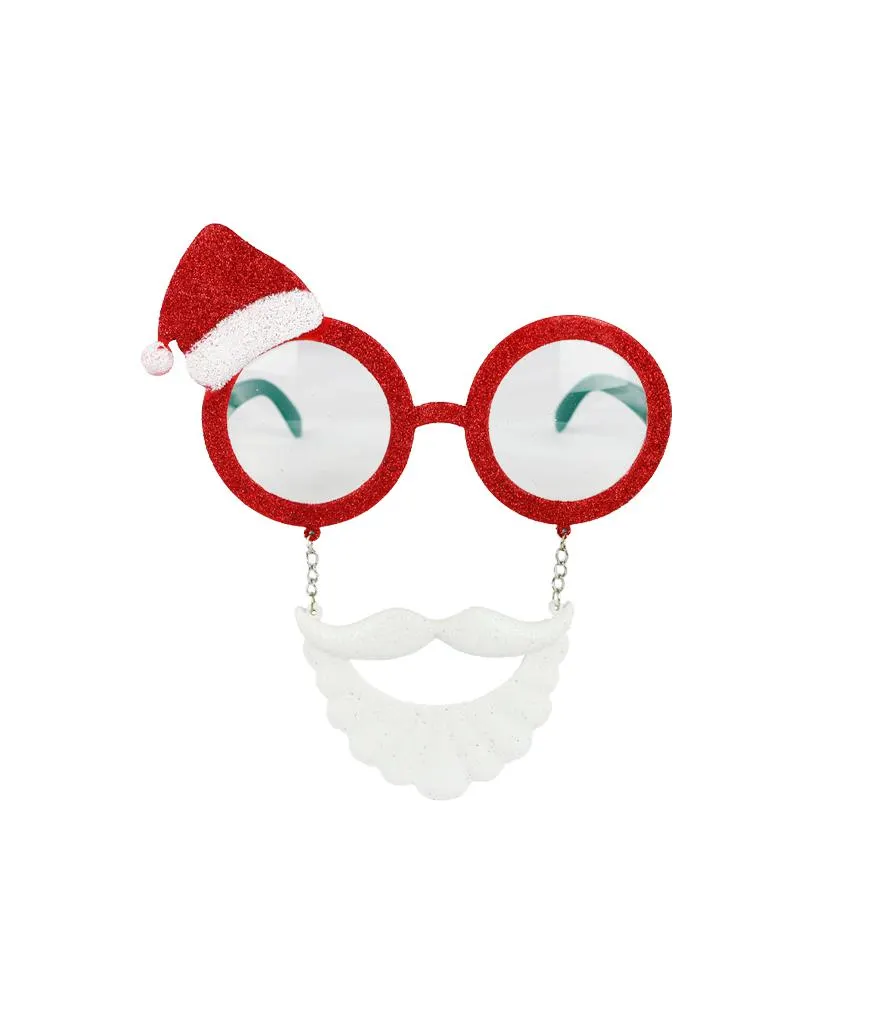 Santa Hat And Moustache Christmas Glasses