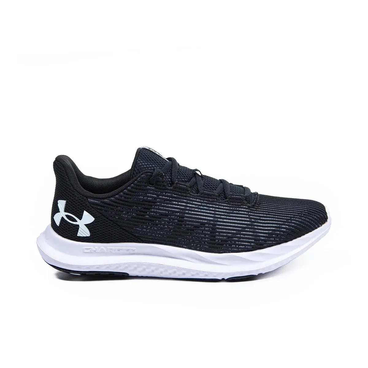 Under Armour® Womens Charged Speed Swift Running Shoes Black/Black/White
